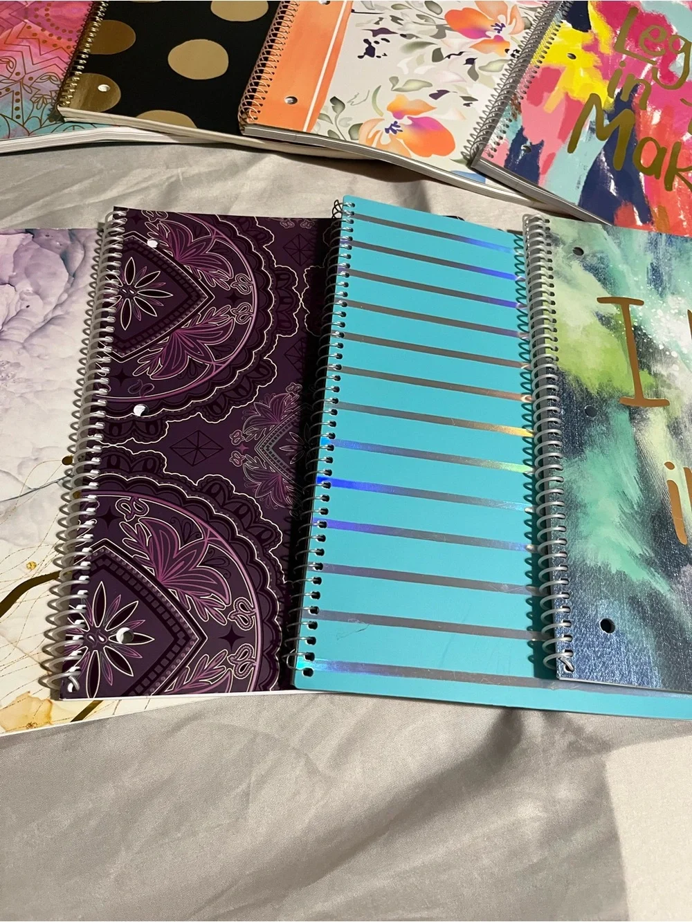 Assorted Colorful Spiral Notebooks - Inspiring Covers 10 Notebooks NWT